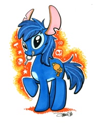 Size: 435x584 | Tagged: safe, artist:silvaniart, derpibooru import, disney, lilo and stitch, ponified, stitch