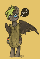 Size: 3764x5500 | Tagged: safe, artist:weepysheep, oc, oc only, oc:lazy day, pegasus, pony, bipedal, clothes, simple background, solo