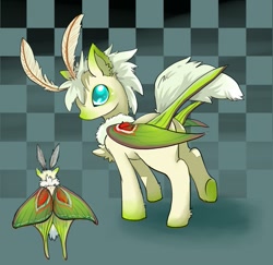 Size: 925x900 | Tagged: safe, artist:darkdragonden, derpibooru import, oc, oc only, moth, mothpony, original species, pegasus, luna moth, solo