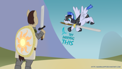 Size: 1600x900 | Tagged: safe, artist:markuspp, derpibooru import, dark souls, ponified, solaire of astora