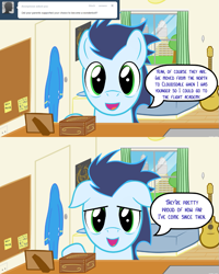 Size: 853x1067 | Tagged: safe, artist:catiron, soarin', ask, ask soarin the wonderbolt, tumblr