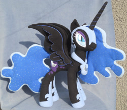 Size: 2526x2200 | Tagged: safe, artist:mlpt-fan, derpibooru import, nightmare moon, pony, deviantart watermark, irl, obtrusive watermark, photo, plushie, solo, watermark