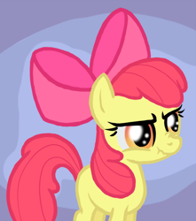 Size: 706x800 | Tagged: safe, artist:arrkhal, derpibooru import, apple bloom, earth pony, apple bloom's bow, female, filly, hair bow, red mane, scrunchy face, yellow coat