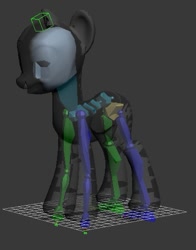 Size: 381x485 | Tagged: safe, artist:hashbro, earth pony, pony, 3d, rigging