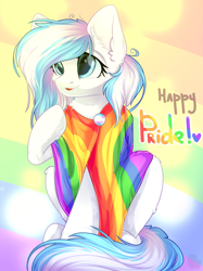 Size: 2048x2732 | Tagged: safe, artist:alphadesu, oc, oc:contrail skies, pony, gay pride, pride, pride flag, rainbow flag