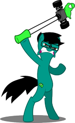 Size: 401x649 | Tagged: safe, derpibooru import, glasses, homestuck, john egbert, pogohammer, ponified