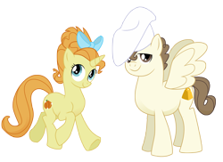 Size: 6797x4951 | Tagged: dead source, safe, artist:multiversecafe, derpibooru import, pound cake, pumpkin cake, pegasus, pony, unicorn, absurd resolution, adult, bow, brother and sister, colt, female, filly, hair bow, hat, male, older, older pound cake, older pumpkin cake, siblings, toque