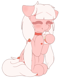 Size: 3000x3000 | Tagged: safe, artist:xcinnamon-twistx, oc, oc:strawberry milk, pony, blushing, cute, strawberry milk