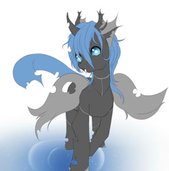 Size: 1000x1012 | Tagged: safe, derpibooru import, oc, oc only, oc:chatai, changeling, changeling queen, blue changeling, changeling queen oc, female, tumblr