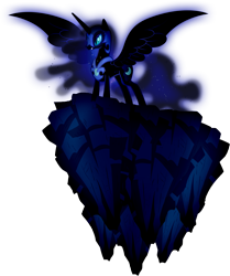 Size: 1639x1957 | Tagged: safe, artist:baxtermega, derpibooru import, nightmare moon, darkness, rock, simple background, transparent background, vector, wings