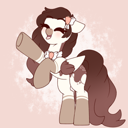 Size: 3000x3000 | Tagged: safe, artist:xcinnamon-twistx, oc, pegasus, pony, eyes closed, happy, open mouth, raised leg, rearing, solo