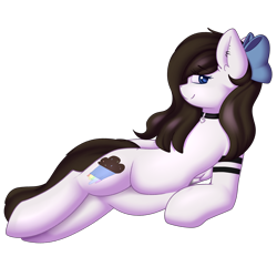 Size: 3000x3000 | Tagged: safe, artist:xcinnamon-twistx, oc, oc:muffin stap, pegasus, pony, bow, collar, looking at you, solo