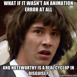 Size: 400x400 | Tagged: safe, blues, noteworthy, cyclops, barely pony related, conspiracy keanu, dialogue, exploitable meme, image macro, keanu reeves, male, meme, photo, solo