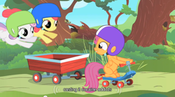 Size: 640x355 | Tagged: safe, derpibooru import, screencap, apple bloom, scootaloo, sweetie belle, cocaine, drugs, youtube caption