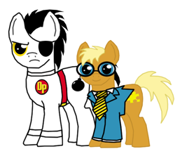 Size: 486x432 | Tagged: safe, artist:death-driver-5000, derpibooru import, danger mouse, penfold, ponified