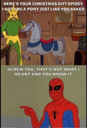 Size: 638x938 | Tagged: safe, derpibooru import, 60s spider-man, barely pony related, meme, spider-man