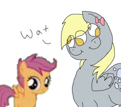 Size: 1280x1133 | Tagged: safe, derpibooru import, scootaloo, multi-faced derpy, terry, wat