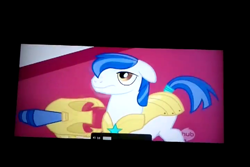Size: 720x480 | Tagged: safe, derpibooru import, screencap, the crystal empire, spoiler:s03, discussion, paul shield, photo, royal guard