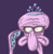 Size: 680x699 | Tagged: artist needed, source needed, safe, diamond tiara, jewelry, just one bite, looking at you, male, purple background, signature, simple background, spongebob squarepants, squidward tentacles, tentacles, tiara, wat