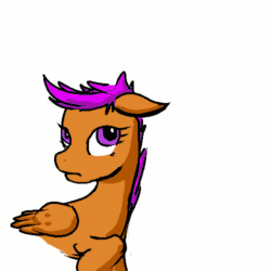 Size: 500x500 | Tagged: safe, artist:mls-classics, scootaloo, animated, ear twitch, talking