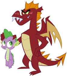 Size: 7296x8198 | Tagged: safe, artist:rainbowderp98, derpibooru import, garble, spike, dragon, dragon quest, .psd available, absurd resolution, duo, male, simple background, teenaged dragon, transparent background, vector