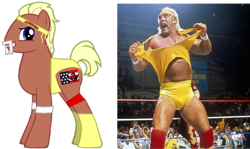 Size: 680x404 | Tagged: safe, artist:kuren247, derpibooru import, hulk hogan, ponified, simple background, transparent background