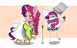 Size: 1313x825 | Tagged: safe, artist:miles, oc, oc only, oc:marker pony, /co/, 4chan, clothes, dress, gala dress, mlpg