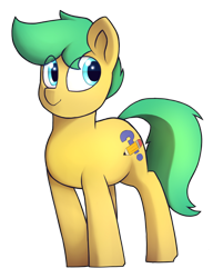 Size: 2146x2791 | Tagged: safe, alternate version, artist:perezadotarts, derpibooru exclusive, edit, oc, oc:pen sketchy, earth pony, pony, 2020 community collab, cutie mark, derpibooru community collaboration, male, mane, simple background, smiling, solo, tail, that was fast, transparent background