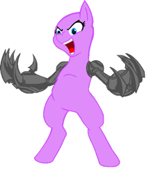 Size: 510x600 | Tagged: safe, artist:chaotic-adoptabases, derpibooru import, pony, base, bipedal, female, mare, mecha, prosthetic limb