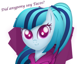 Size: 1361x1139 | Tagged: safe, artist:vipeydashie, sonata dusk, pony, equestria girls, equestria girls outfit, equestria girls ponified, ponified, solo, sonataco