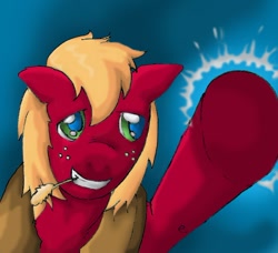 Size: 840x765 | Tagged: safe, artist:mortalshinobi, big macintosh, earth pony, pony, hoofbump, male, stallion