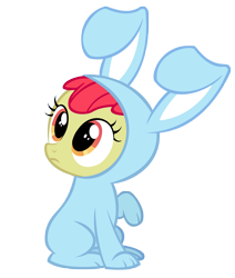 Size: 5000x5895 | Tagged: safe, artist:linksfanponies, apple bloom, absurd resolution, bunny bloom, bunny costume, clothes, simple background, transparent background, vector