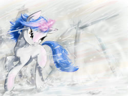 Size: 900x675 | Tagged: safe, artist:keepare, derpibooru import, oc, oc only, pony, unicorn, snow, snowfall, solo