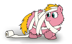 Size: 1387x847 | Tagged: safe, artist:coalheart, derpibooru import, fluffy pony, halloween, mummy, toilet paper