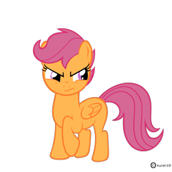 Size: 2200x2200 | Tagged: safe, artist:kuren247, derpibooru import, scootaloo, angry, scootaloo is not amused, simple background, transparent background, vector