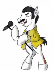 Size: 757x986 | Tagged: safe, artist:tateshaw, derpibooru import, freddie mercury, ponified, simple background, white background