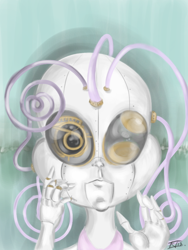 Size: 600x800 | Tagged: safe, artist:keentao, derpibooru import, sweetie belle, sweetie bot, humanized