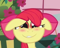 Size: 739x589 | Tagged: safe, derpibooru import, edit, edited screencap, screencap, apple bloom, call of the cutie, inverted mouth