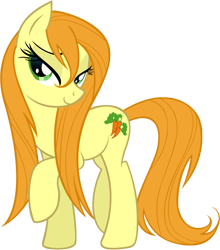 Size: 1000x1138 | Tagged: safe, artist:draikjack, derpibooru import, carrot top, golden harvest, bedroom eyes, simple background, solo, transparent background, vector, wet mane