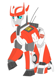 Size: 597x826 | Tagged: safe, artist:la-oscura-principe, field medic, ponified, ratchet (transformers), transformers, transformers prime