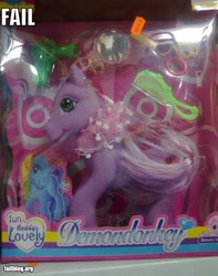 Size: 496x628 | Tagged: safe, derpibooru import, g3, bootleg, demon donkey, fun neddy lovely, irl, photo, toy