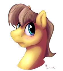 Size: 1027x1164 | Tagged: safe, artist:hoodoo, derpibooru import, caramel, earth pony, pony, bust, male, profile, signature, simple background, solo, stallion, transparent background