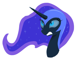 Size: 1129x863 | Tagged: safe, artist:kas92, derpibooru import, nightmare moon, alicorn, pony, ethereal mane, female, frown, helmet, mare, open mouth, simple background, solo, transparent background