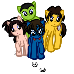 Size: 913x913 | Tagged: safe, artist:skyechan, derpibooru import, ayumi, conan the barbarian, detective conan, genta, mitsuhiko, parody, ponified