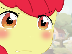 Size: 2675x2009 | Tagged: safe, artist:yuki endo, derpibooru import, apple bloom, anthro, ambiguous facial structure, face, gununu, high res, meme, reaction image