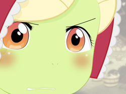 Size: 2675x2009 | Tagged: safe, artist:yuki endo, derpibooru import, granny smith, anthro, ambiguous facial structure, face, gununu, high res, meme, reaction image, solo, young granny smith