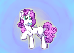 Size: 700x500 | Tagged: safe, artist:renaifoxi, derpibooru import, sweetie belle, pony, unicorn, female, filly, lollipop, solo