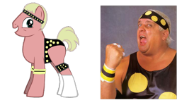 Size: 700x398 | Tagged: safe, derpibooru import, human, dusty rhodes, irl, photo, ponified, wwe