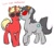 Size: 500x435 | Tagged: artist needed, safe, derpibooru import, bicorn, pony, unicorn, colored tongue, dave strider, duo, female, homestuck, licking, male, mare, ponified, simple background, stallion, sunglasses, terezi pyrope, tongue out, white background