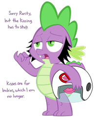 Size: 1404x1803 | Tagged: source needed, safe, artist:acstlu, derpibooru import, spike, dragon, crossover, grandma's kisses, helmet, male, sideburns, spongebob squarepants